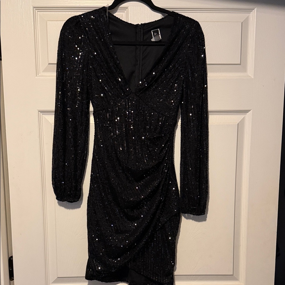 Elegant Black Sequin Dress